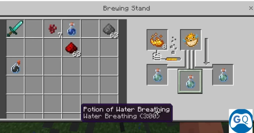 recipe of water breathing potion.